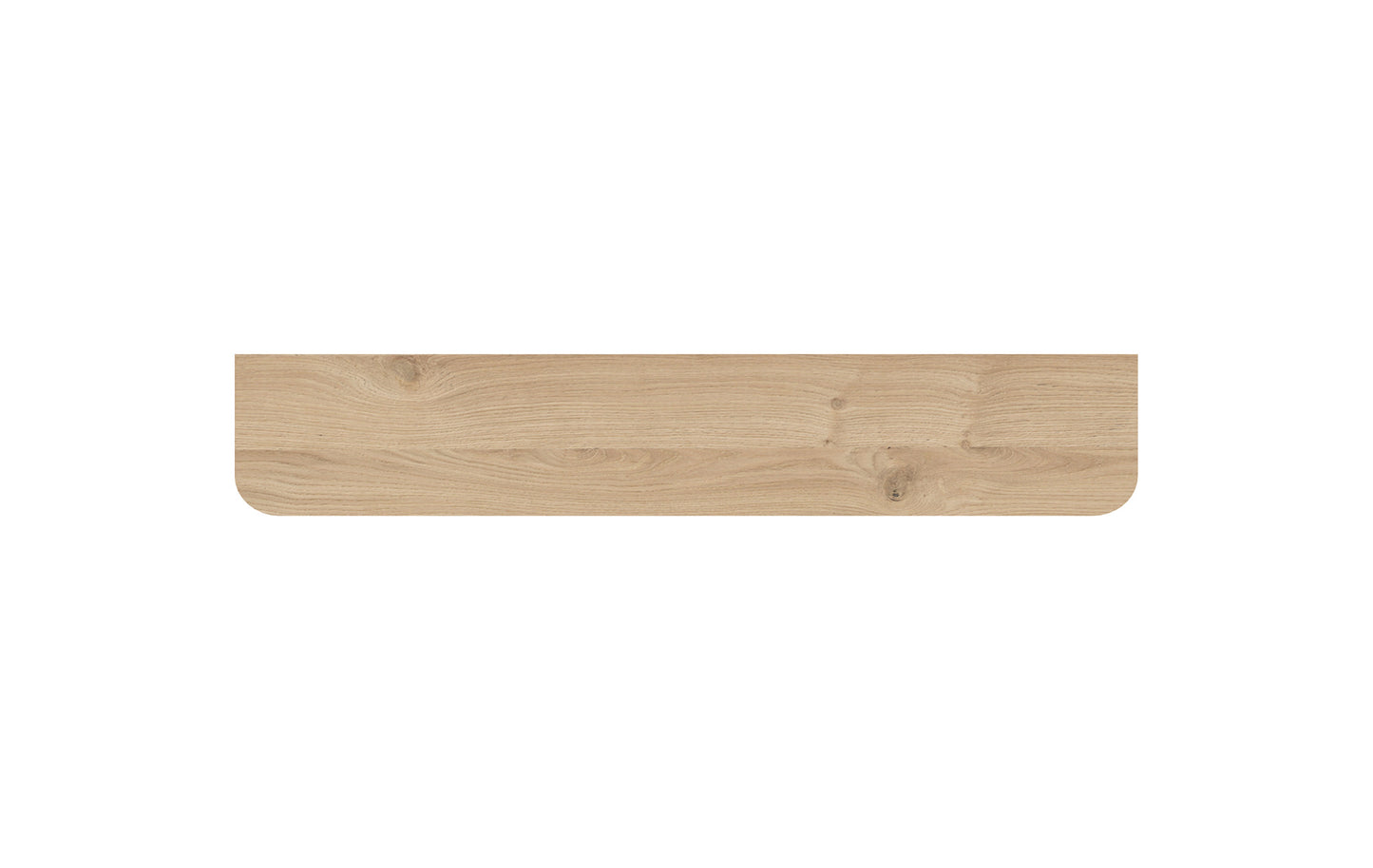 Wandplank eikenhout verjongd met ronde hoeken
