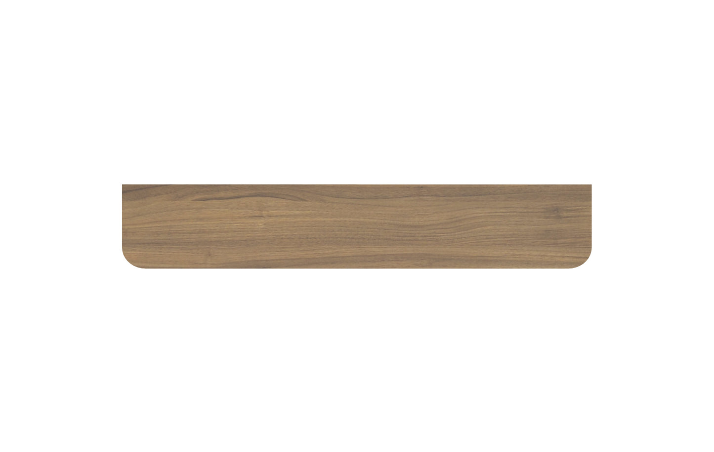 Wandplank notenhout recht met ronde hoeken